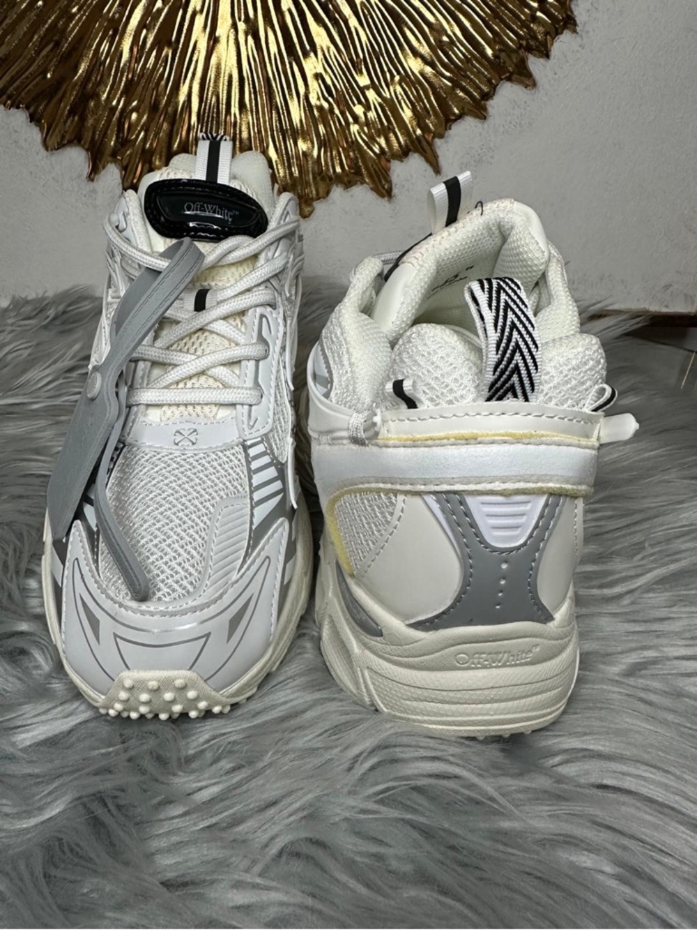 Off-White White & Gray Retro Chunky Runner Sneakers